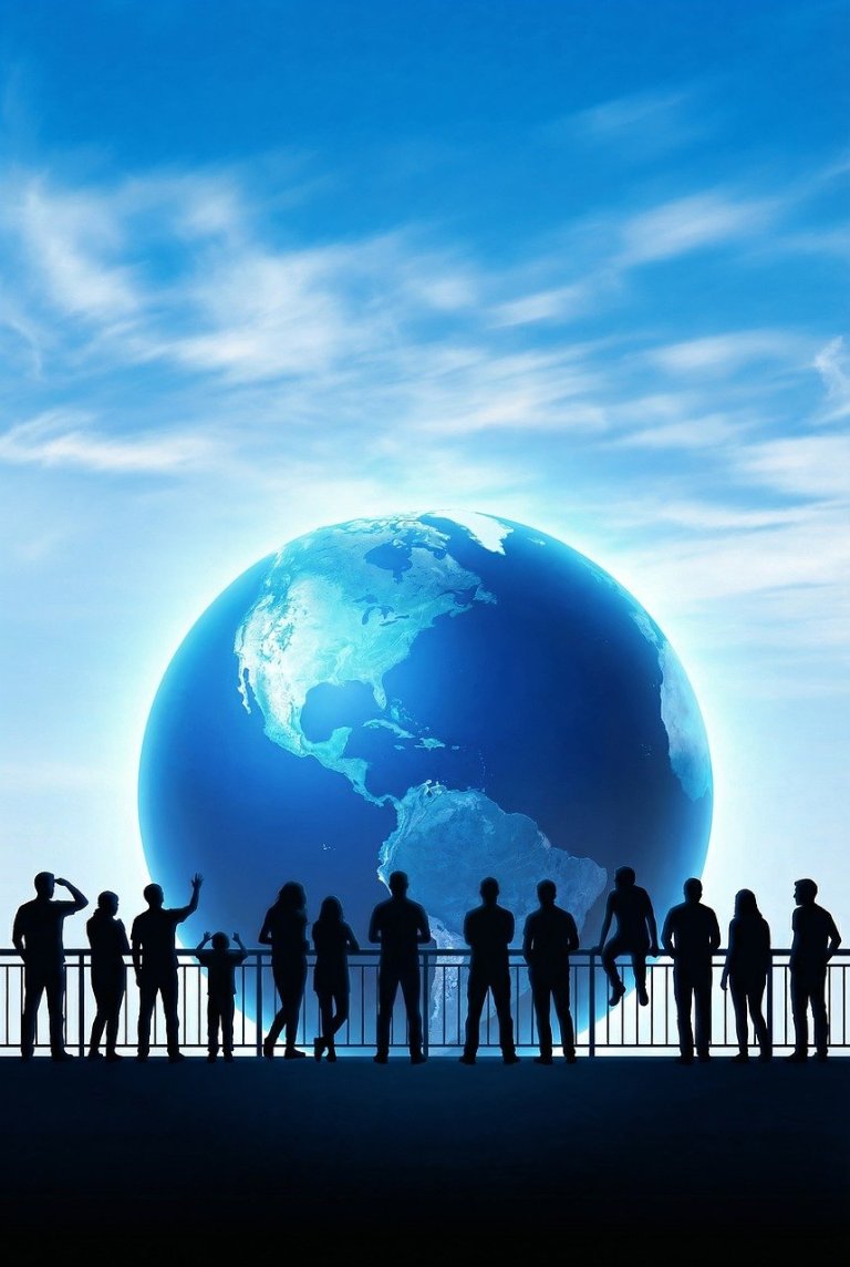 world map network blue